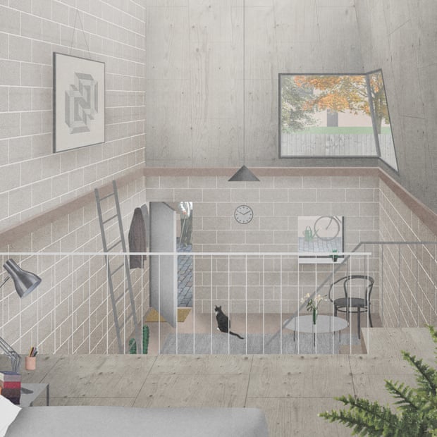 A design for the inside of one of the homes. The no-frills concept is to be tested with 22 apartments on three sites in north London