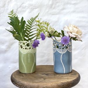 Welsh Otter sells and promotes products created by Welsh artisans Cow Parsley vases, £37 each, Welsh Otter
