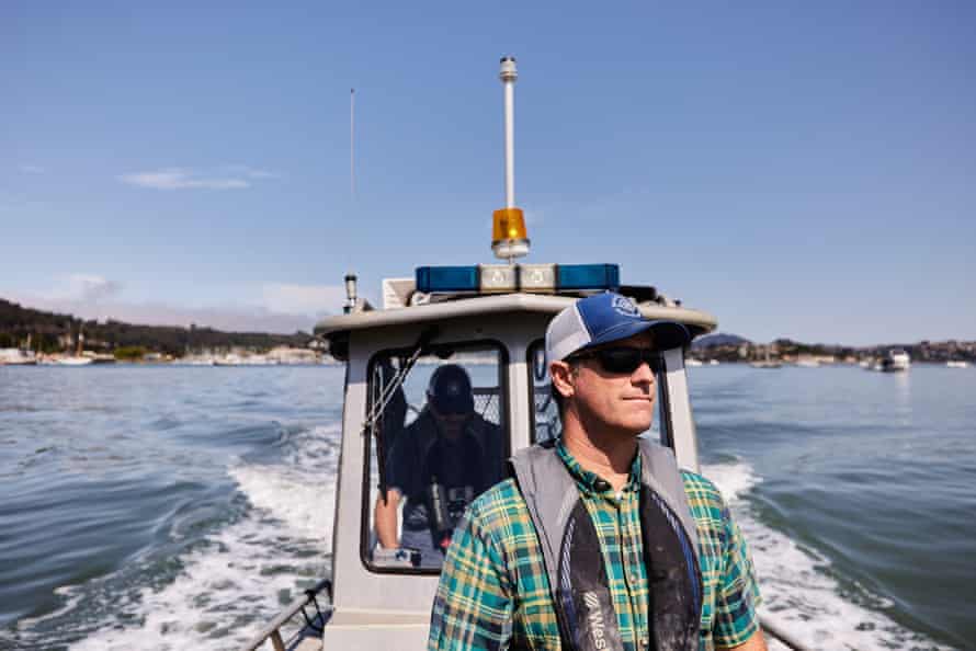 Curtis Havel looks on as he patrols Richardson Bay.