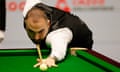 Hossein Vafaei lines up a shot at the Crucible.