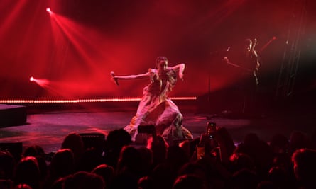 FKA twigs performs at the NME awards.