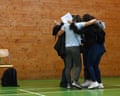 Students at a London school after receiving their A-level results
