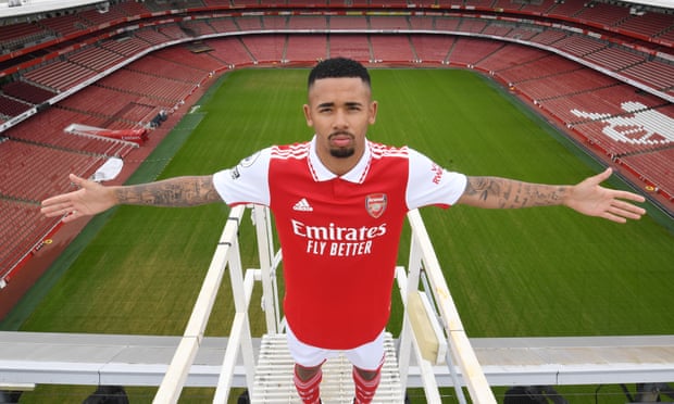 Gabriel Jesus is unveiled at Arsenal.