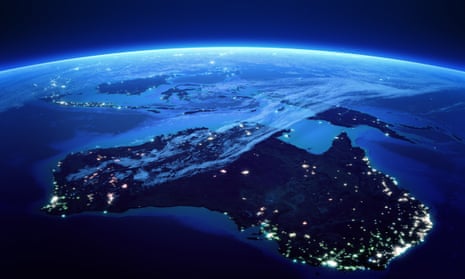 Australia and the curve of the Earth viewed from space