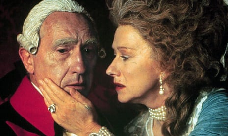 Nigel Hawthorne as George III, with Helen Mirren playing Queen Charlotte in the 1994 film The Madness of King George