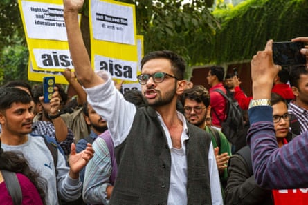 Umar Khalid at a rally.