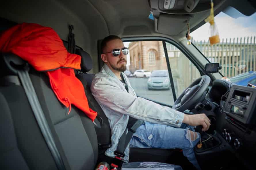 Ivo Hradilik waits in his vehicle while approaching the Port of Dover.