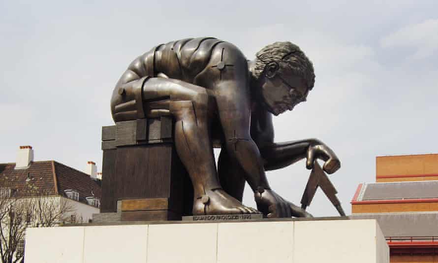 A statue of Newton at the British Library.