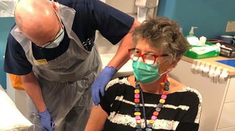 'Everybody needs to have it': Prue Leith receives Covid-19 vaccine – video