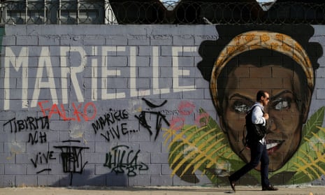 An image of murdered activist and councilwoman Marielle Franco, in Rio de Janeiro.