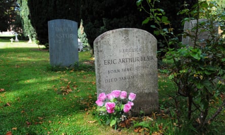 Orwell’s grave in Sutton Courtenay, Oxfordshire, beside that of David Astor.