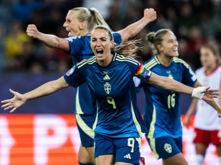 Kosovare Asllani of Sweden celebrates during the win against Poland.