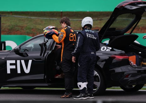 Oscar Piastri after he crashed out