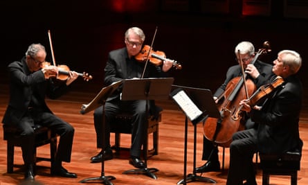 The Emerson String Quartet performing Shostakovich’s string quartet cycle at the Queen Elizabeth Hall.