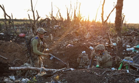 Ukrainian forces on the frontline near Andriivka, a village in the Donetsk region recaptured last week