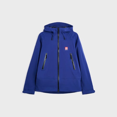 A product photo of a 66 North shell jacket