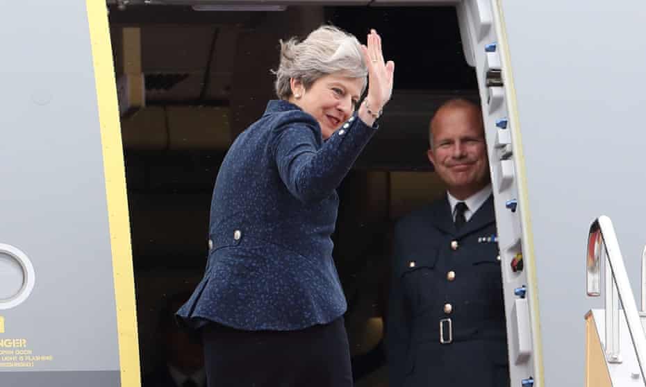 Prime minister Theresa May departs from Tokyo airport after talks with Shinzo Abe, her Japanese counterpart