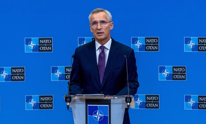 Nato Secretary General Jens Stoltenberg holds a press conference in Brussels, Belgium.
