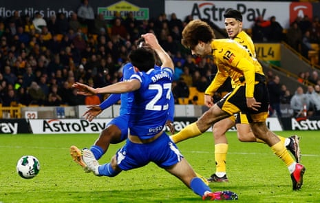 Wolverhampton Wanderers' Rayan Ait-Nouri scores their second goal.