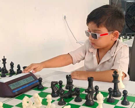 Sarwagya Singh Kushwaha playing chess