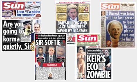Montage of Sun front pages
