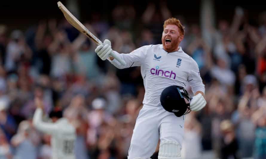 Jonny Bairstow celebrates his stunning century