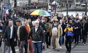 A march against anti-gay violence in Amsterdam on Wednesday.