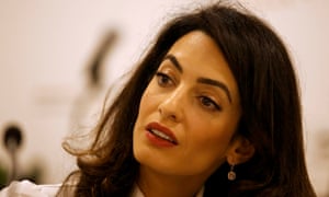 Amal Clooney during a news conference for Mohamed Nasheed