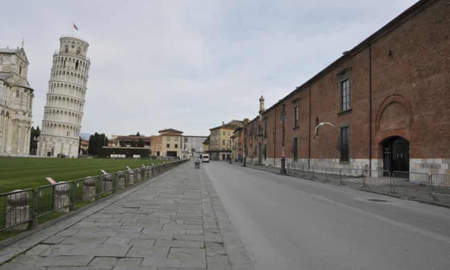 Empty streets in Pisa, Italy