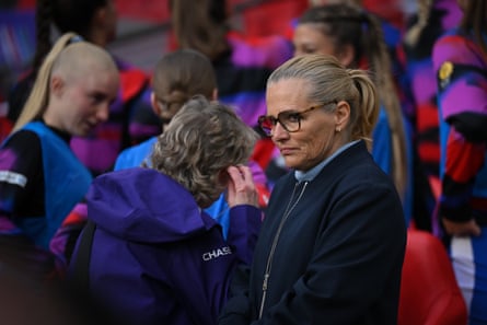 Sarina Wiegman on the Wembley touchline