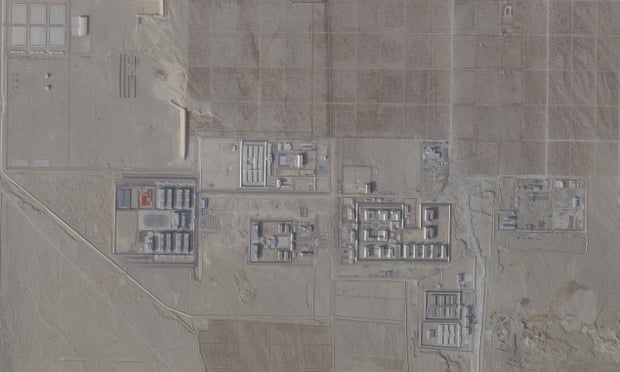 An aerial view of a ‘re-education’ centre in Korla in Xinjiang. The US has called the facilities ‘concentration camps’. 