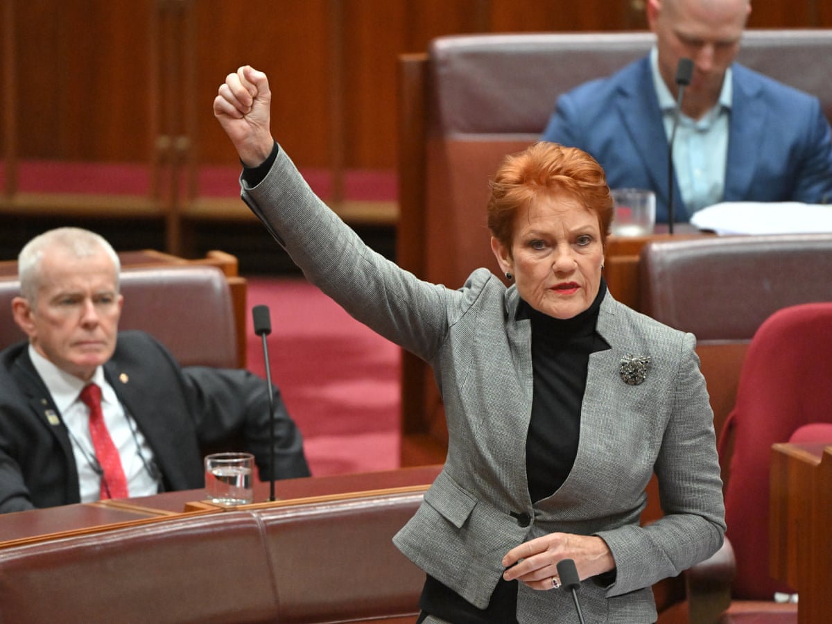 Pauline Hanson threatens to release anti-voice essay if shut out from official referendum pamphlet | Indigenous voice to parliament | The Guardian