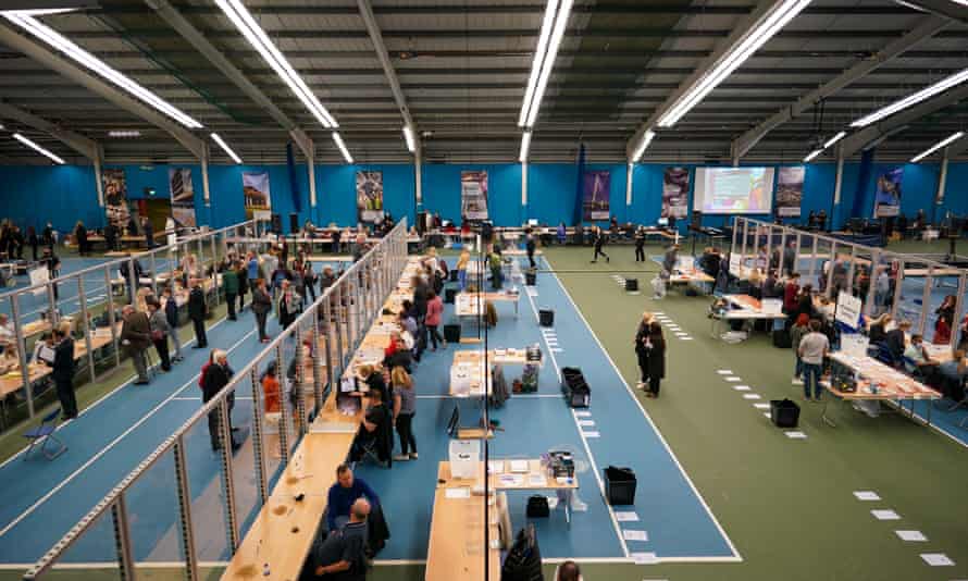 Ballot papers being counted in Sunderland, which was held by Labour.