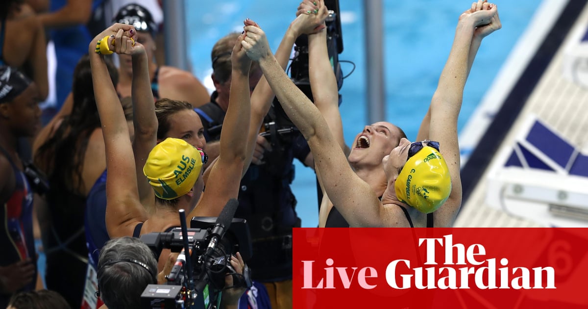 Games Day One Swimming Records Fall As Australia Get Better