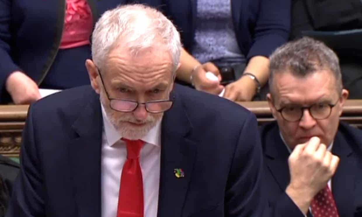 Jeremy Corbyn speaking during PMQs