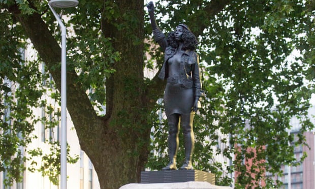 A statue of activist Jenn Reid by Mark Quinn.