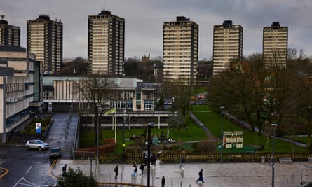 Tower blocks.