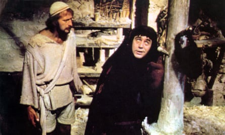 Terry Jones as Mandy with Graham Chapman as Brian in Monty Python’s Life of Brian (1979).
