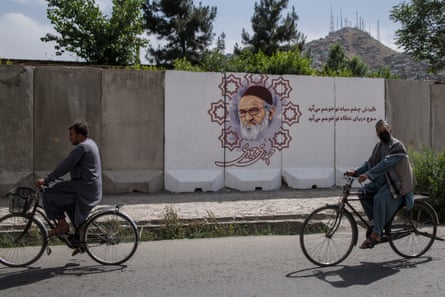 Afghan mystic poet and well-known scholar, Haidari Wujodi, who died of Covid19, is painted onto a blastwall, as both a memorial to the poet and a comment on the fact that Afghanistan was ill prepared for the pandemic.