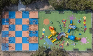 An empty playground in Mexico City.