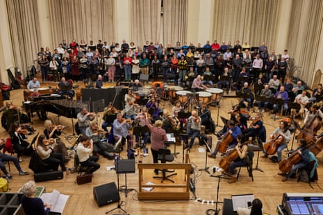 Rehearsals for Gospel Messiah with Marin Alsop and the BBC Concert Orchestra with the London Adventist Chorale and the BBC Symphony Chorus at Henry Wood Hall, London SE1, ahead of the main performance at the Royal Albert Hall on 7/12/23