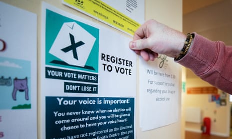 Leaflet encouraging people to register to vote.