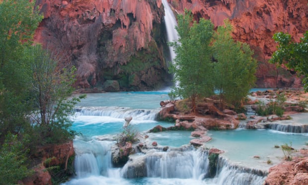 Havasupai Waterfall in Arizona.