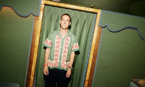 Tobias Menzies wears shirt by Bode and trousers by Studio Nicholson (both matchesfashion.com). Shot at the Dorchester.