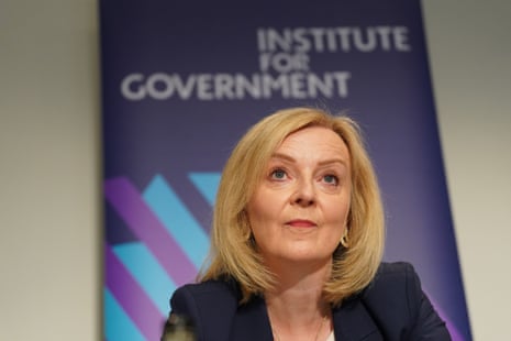 Liz Truss speaking at the Institute for Government this morning.