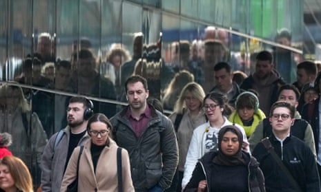 Commuters in Manchester, UK