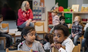 Primary school children during Spring Fever Week in Holland.