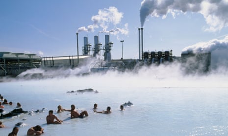 A geothermal power plant at Grindavík, Iceland.