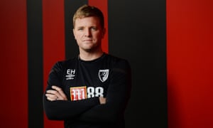 Eddie Howe, whose Bournemouth play at Tottenham on Saturday, says: ‘Sitting back and putting my feet up and wallowing in it … never.’