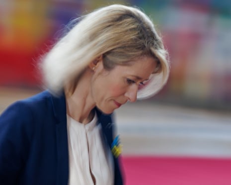 EU foreign policy chief Kaja Kallas arrives at the start of a Foreign Affairs Council in Brussels, Belgium.